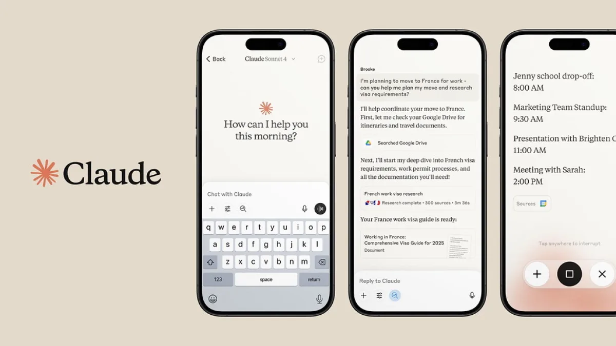 Tela do aplicativo Claude, da Anthropic, em um smartphone